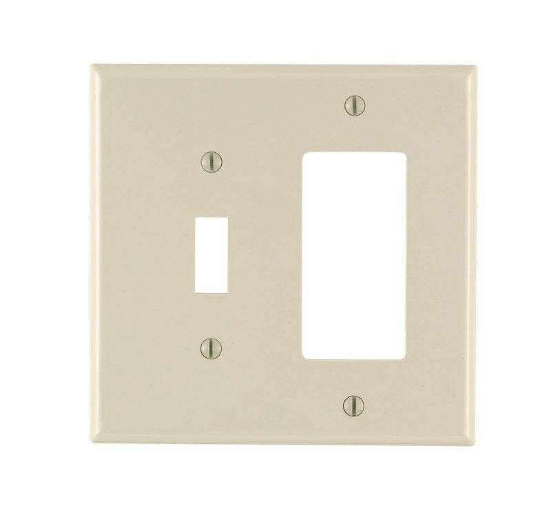 LEVITON MFG. - Leviton Almond 2 gang Nylon Decorator/Toggle Wall Plate 1 pk