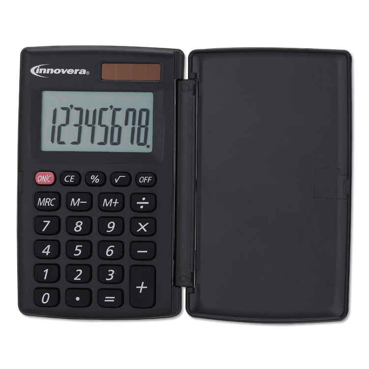 Innovera - 15921 Pocket Calculator with Hard Shell Flip Cover, 8-Digit LCD