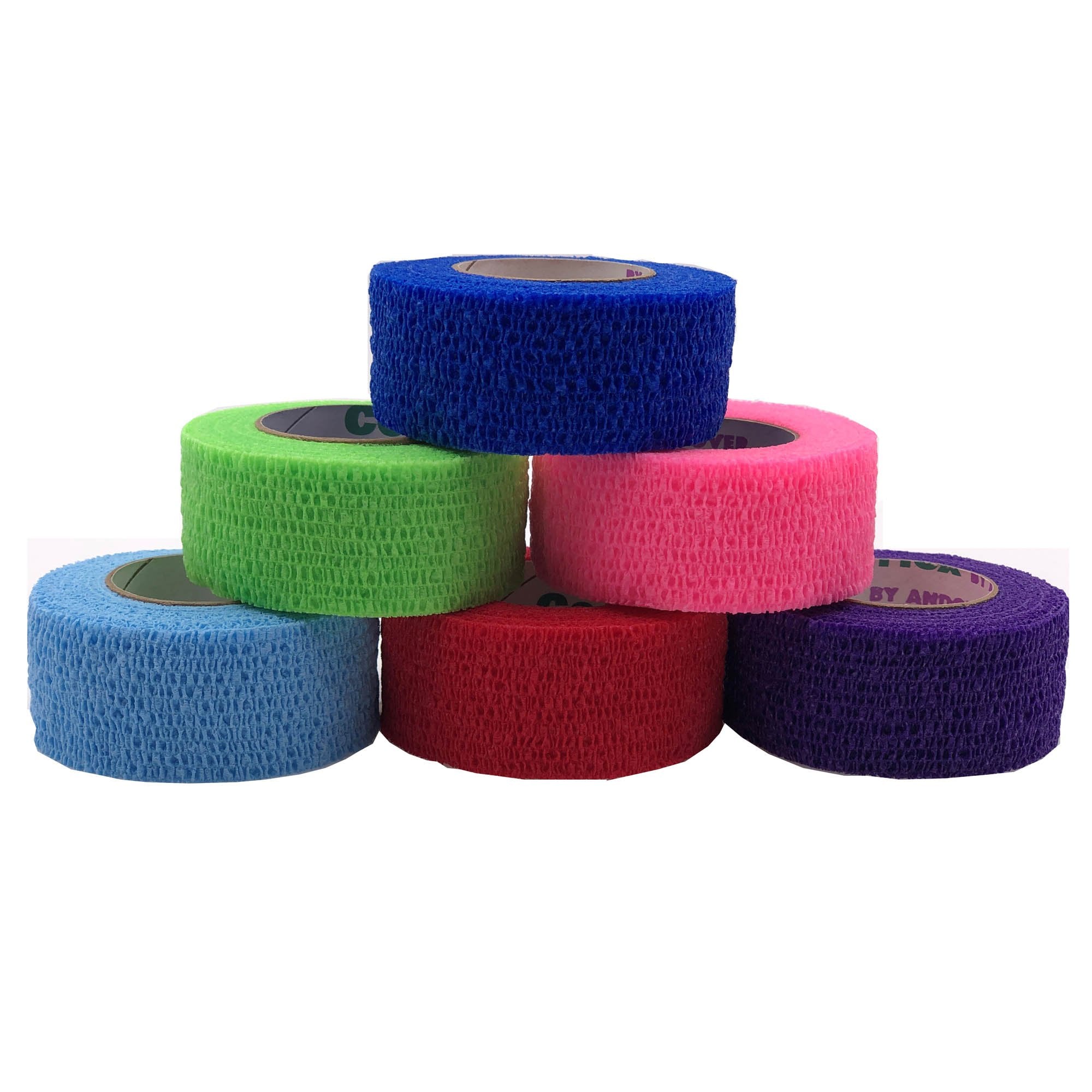 Andover Coated Products - Cohesive Bandage CoFlex® 1-1/2 Inch X 5 Yard Self-Adherent Closure Neon Pink / Blue / Purple / Light Blue / Neon Green / Red NonSterile 14 lbs. Tensile Strength [1/EA]