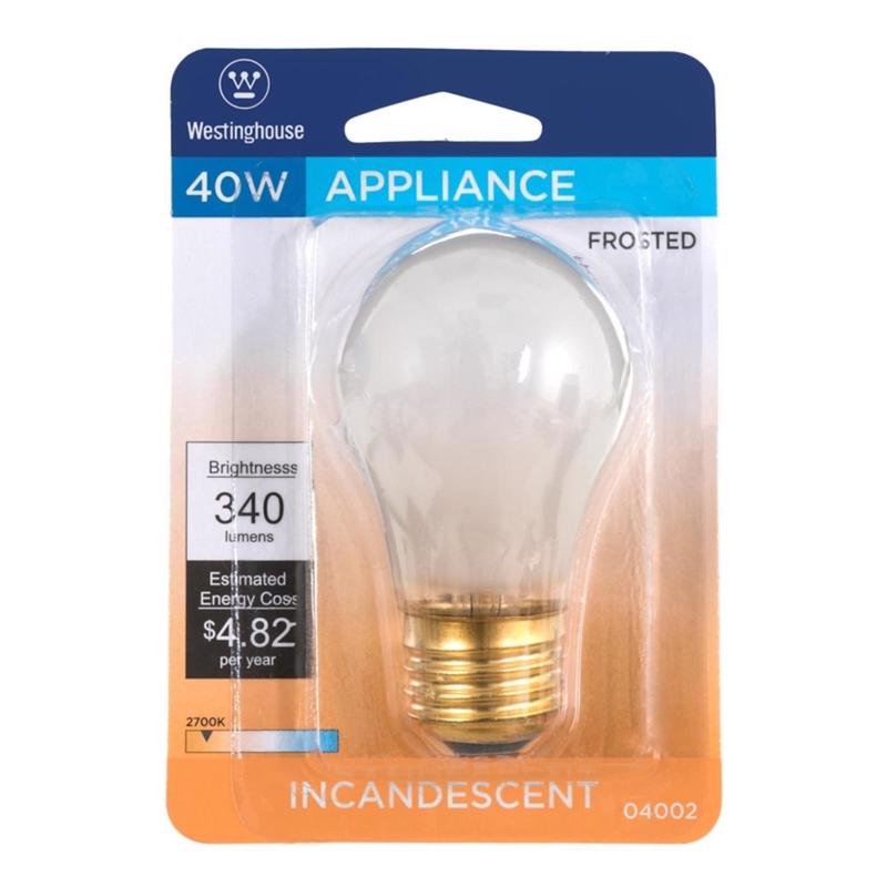 WESTINGHOUSE - Westinghouse 40 W A15 Appliance Incandescent Bulb E26 (Medium) White 1 pk - Case of 6