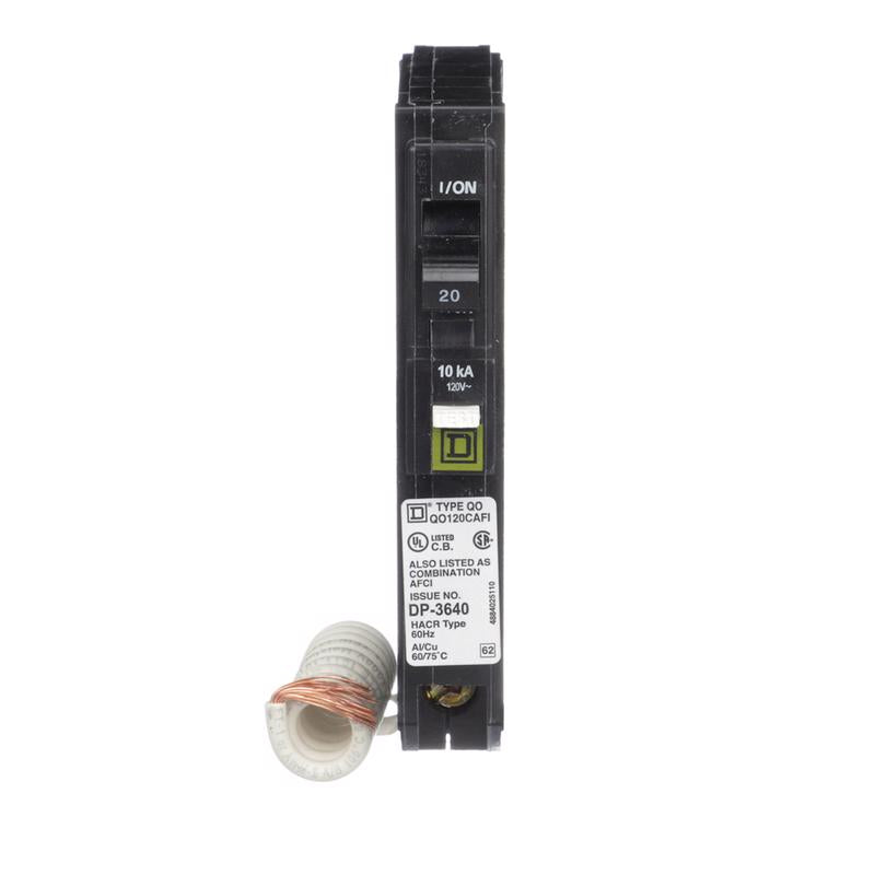 SQUARE D - Square D QO 20 amps Arc Fault/Plug In Single Pole Circuit Breaker