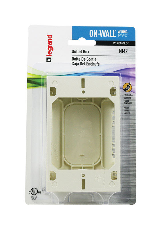 LEGRAND - Legrand Rectangle Plastic 1 gang Outlet Box Ivory [NM2]