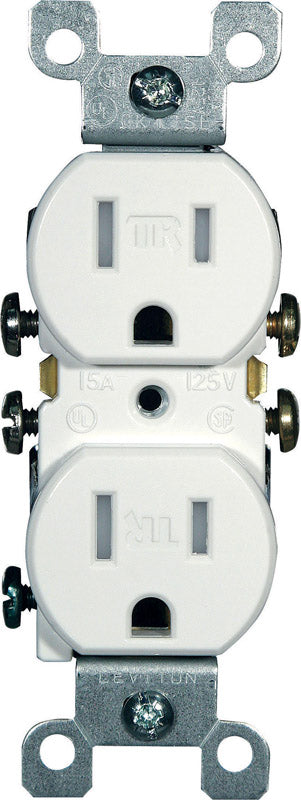 LEVITON - Leviton 15 amps 125 V Duplex White Outlet 5-15R 1 pk [T5320-00W]
