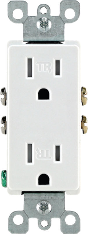 LEVITON - Leviton Decora 15 amps 125 V Duplex White Outlet 5-15R 1 pk [T5325-00W]