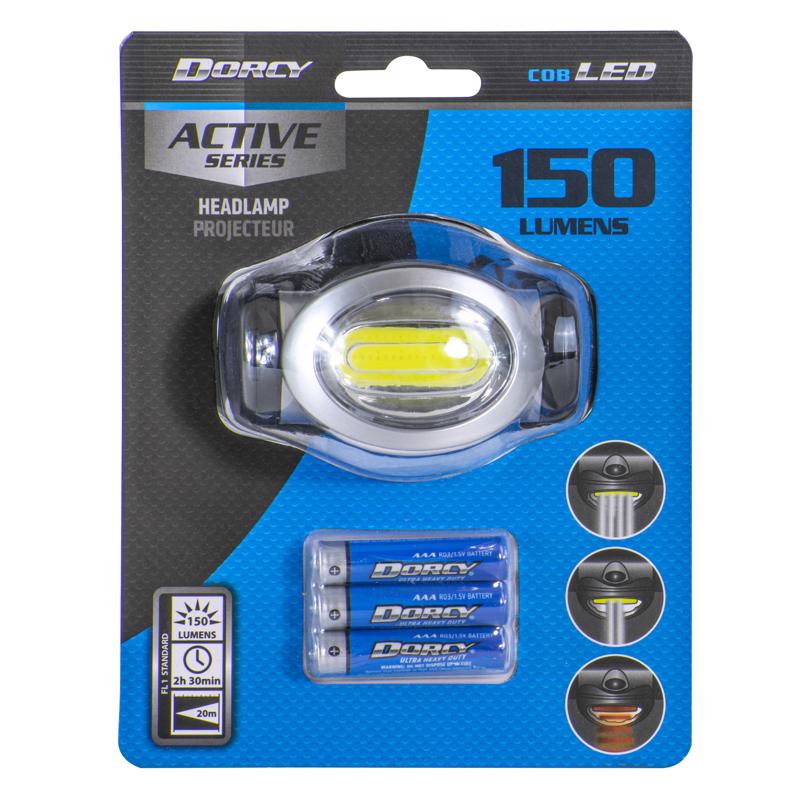 DORCY - Dorcy 150 lm Black LED Headlight AAA Battery