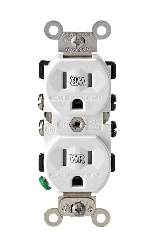 LEVITON - Leviton 15 amps 125 V Duplex White Outlet 5-15R 1 pk [TWR15-00W]