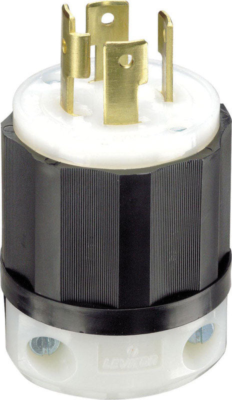 LEVITON - Leviton Industrial Nylon Curved Blade/Ground Locking Plug L14-30P 14-8 AWG 3 Pole 4 Wire