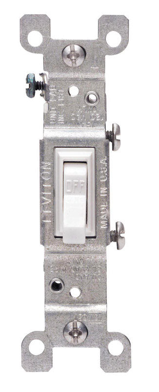 LEVITON - Leviton 15 amps Toggle Switch White 1 pk