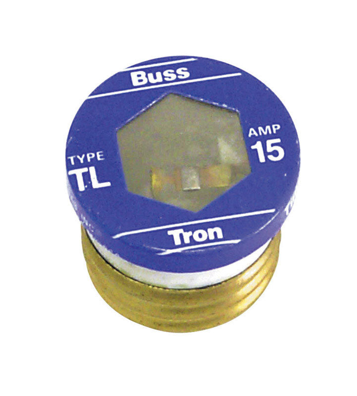 BUSSMANN - Bussmann 15 amps Time Delay Plug Fuse 3 pk - Case of 5