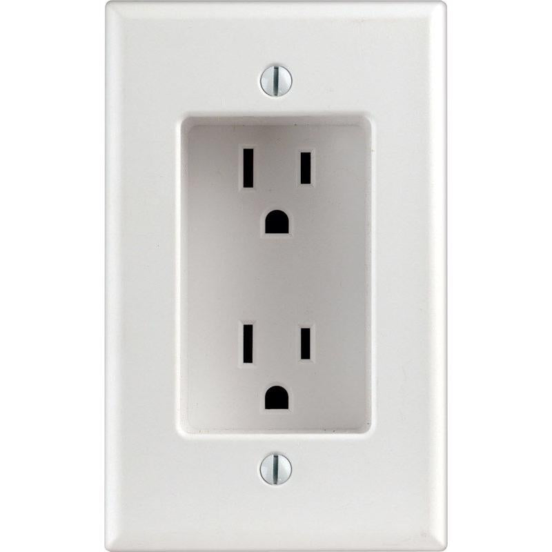 LEVITON - Leviton 15 amps 125 V Duplex White Outlet 5-15R 1 pk [00689-00W]