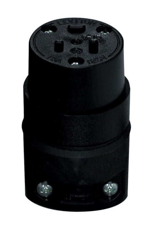 LEVITON - Leviton Commercial Rubber Ground/Straight Blade Connector 5-15R 18-12 AWG 2 Pole 3 Wire [C20-515CR-000]