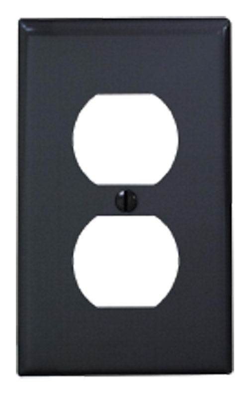 LEVITON MFG CO - Leviton Black 1 gang Nylon Duplex Wall Plate 1 pk [80703-00E]