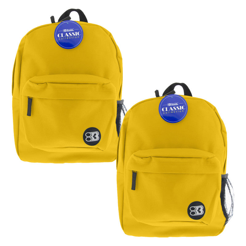 BAZIC PRODUCTS - 17" Classic Backpack, Mustard, Pack of 2