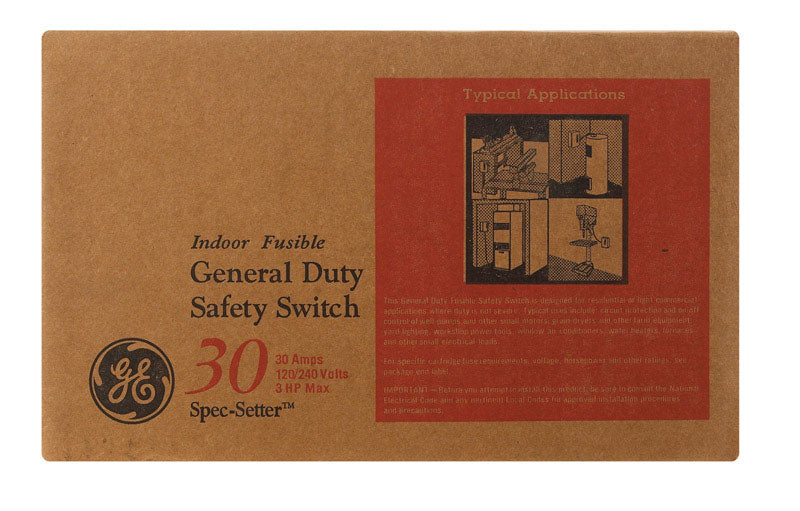 GE - GE 30 amps Fusible 2-Pole Fuse Safety Switch [TG3221CP]