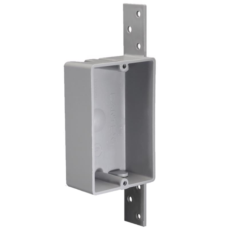 CANTEX - Cantex EZ Box New Work 8 cu in Rectangle PVC 1 gang Outlet Box Gray