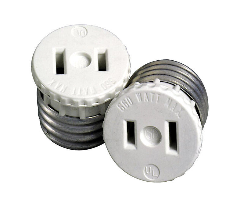 LEVITON MFG. - Leviton Aluminum Medium Base Socket Adapter 2 pk