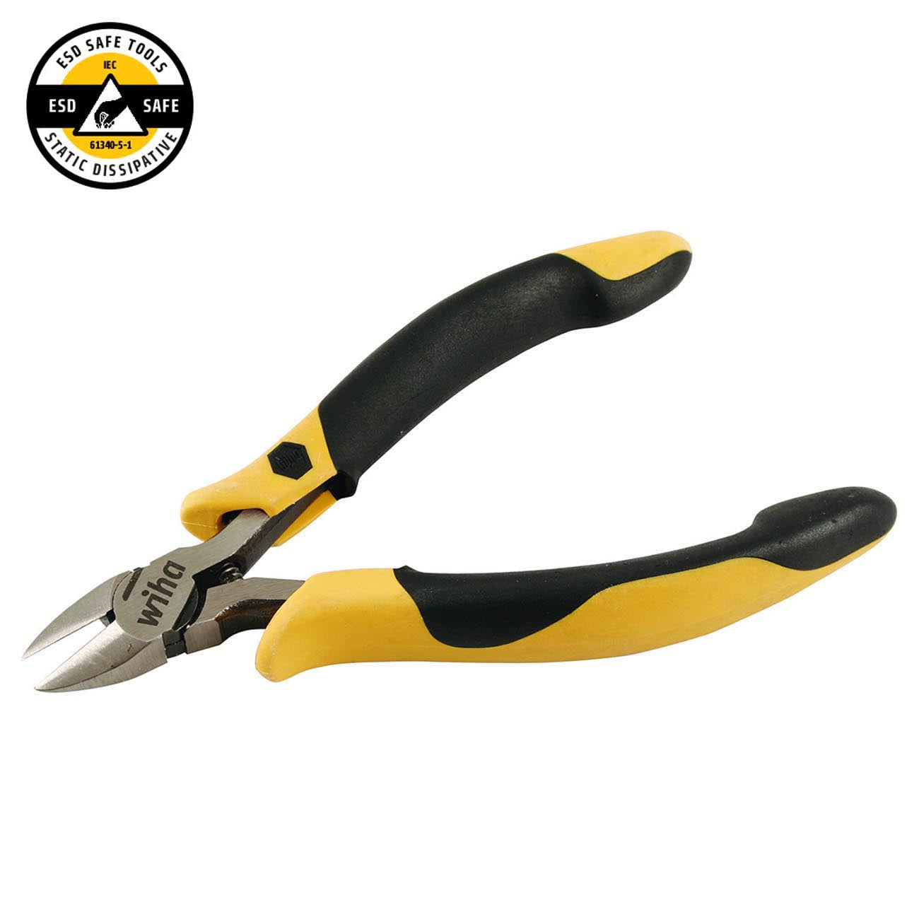 Wiha ESD Safe Precision Flush Cutting Mini Diagonal Cutters - 5.25" Overall Length