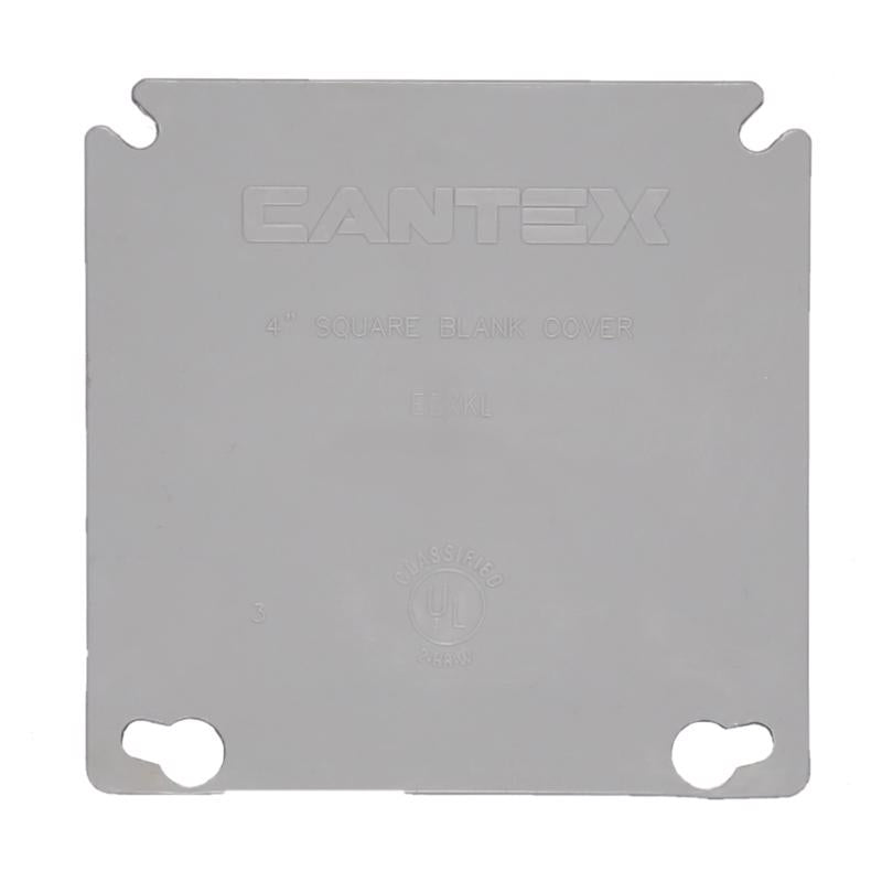 CANTEX - Cantex EZ Box New and Old Work Square PVC 2 gang Ring Cover Gray