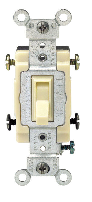 LEVITON MFG. - Leviton Commercial 15 amps Toggle Switch Ivory 1 pk