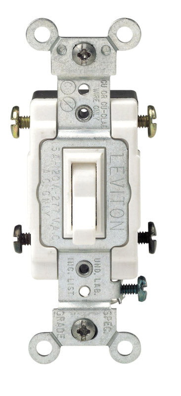 LEVITON MFG. - Leviton Commercial 15 amps Toggle AC Quiet Switch White 1 pk