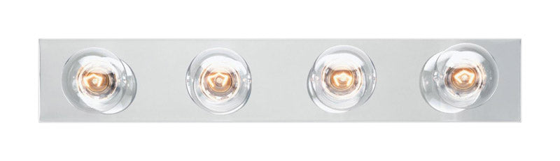 WESTINGHOUSE - Westinghouse Chrome Silver 4 lights Incandescent Bathroom Bar Fixture Wall Mount