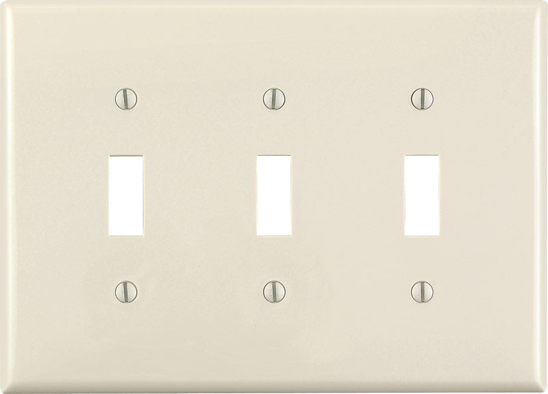 LEVITON MFG. - Leviton Almond 3 gang Thermoset Plastic Toggle Wall Plate 1 pk