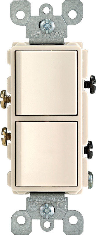 LEVITON MFG. - Leviton Decora 15 amps Single Pole Combination AC Quiet Switch Light Almond 1 pk