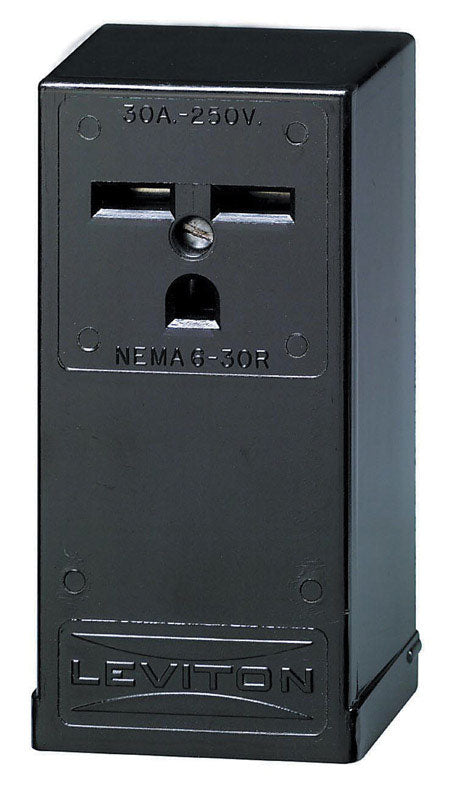 LEVITON MFG. CO - Leviton 250 V Black Outlet 6-30R 1 pk