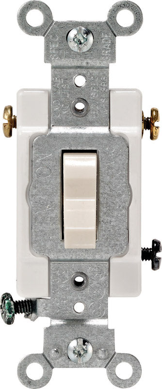 LEVITON MFG. - Leviton 15 amps Three Pole Toggle AC Quiet Switch Light Almond 1 pk [CS315-2TS]