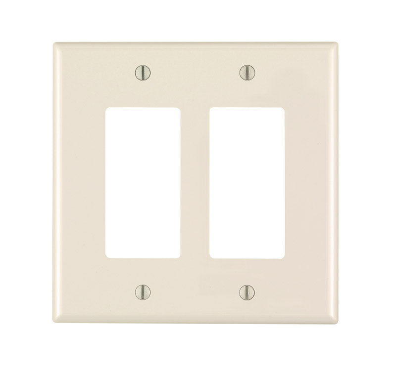 LEVITON MFG. - Leviton Decora Light Almond 2 gang Nylon Duplex Wall Plate 1 pk