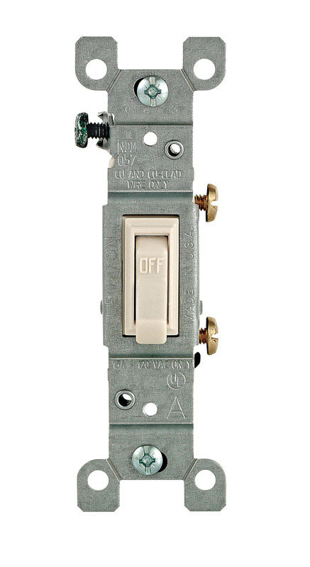 LEVITON MFG. - Leviton 15 amps Single Pole Toggle AC Quiet Switch Light Almond 10 pk