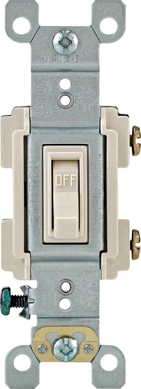 LEVITON MFG. - Leviton Framed 15 amps Toggle Switch Light Almond 1 pk