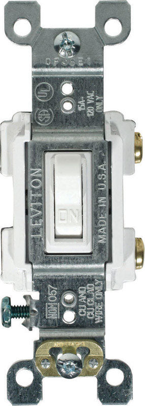 LEVITON MFG. - Leviton 15 amps Single Pole Toggle AC Quiet Switch White 1 pk [RS115-WCP]