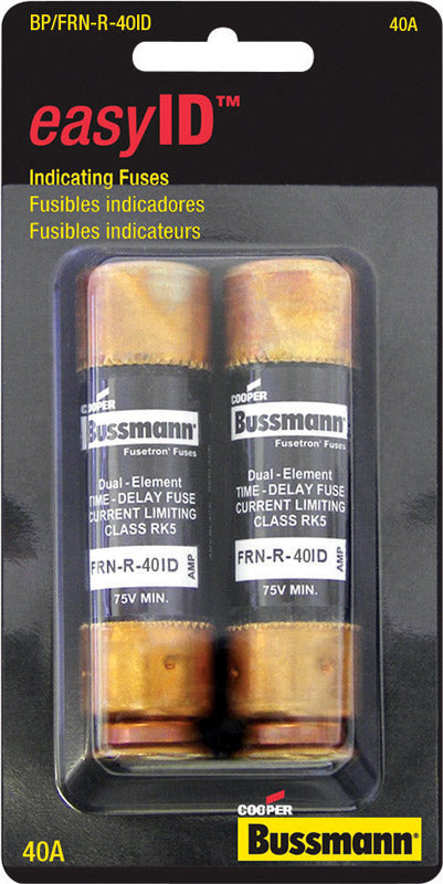 BUSSMANN - Bussmann EasyID 40 amps Dual Element Time Delay Fuse 2 pk