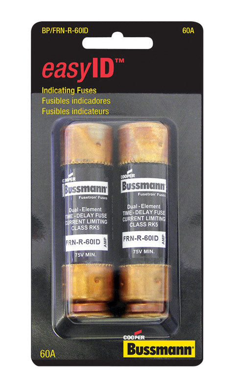 BUSSMANN - Bussmann EasyID 60 amps Dual Element Time Delay Fuse 2 pk