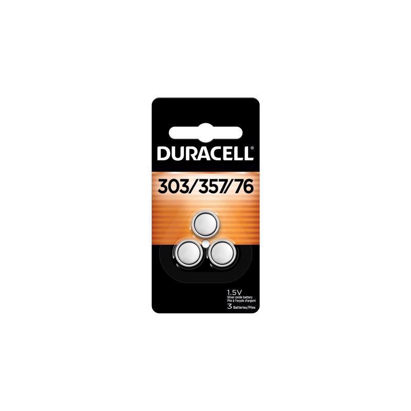 DURACELL - Duracell Silver Oxide 303/357/76 1.5 V 0.18 Ah Electronic/Watch Battery 3 pk - Case of 6