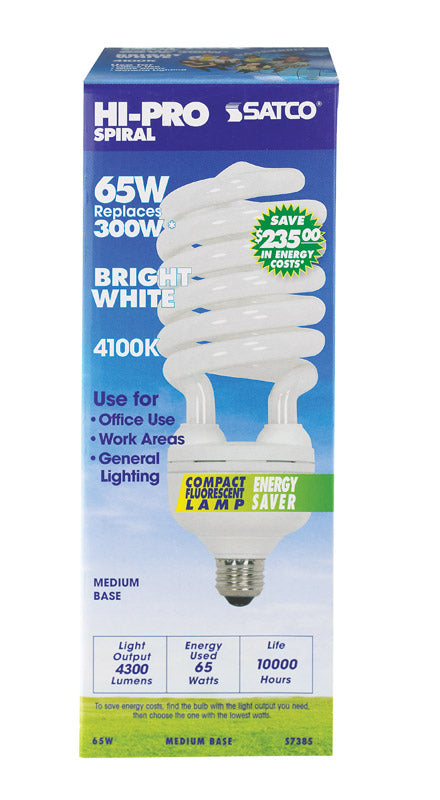 SATCO - Satco HI-PRO 65 W T5 3.53 in. D X 9.44 in. L CFL Bulb Cool White Specialty 4100 K 1 pk