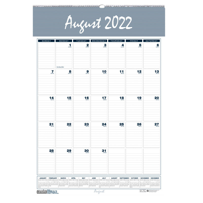 HOUSE OF DOOLITTLE - Bar Harbor Academic Wall Calendar, 22"L, 15.5"W