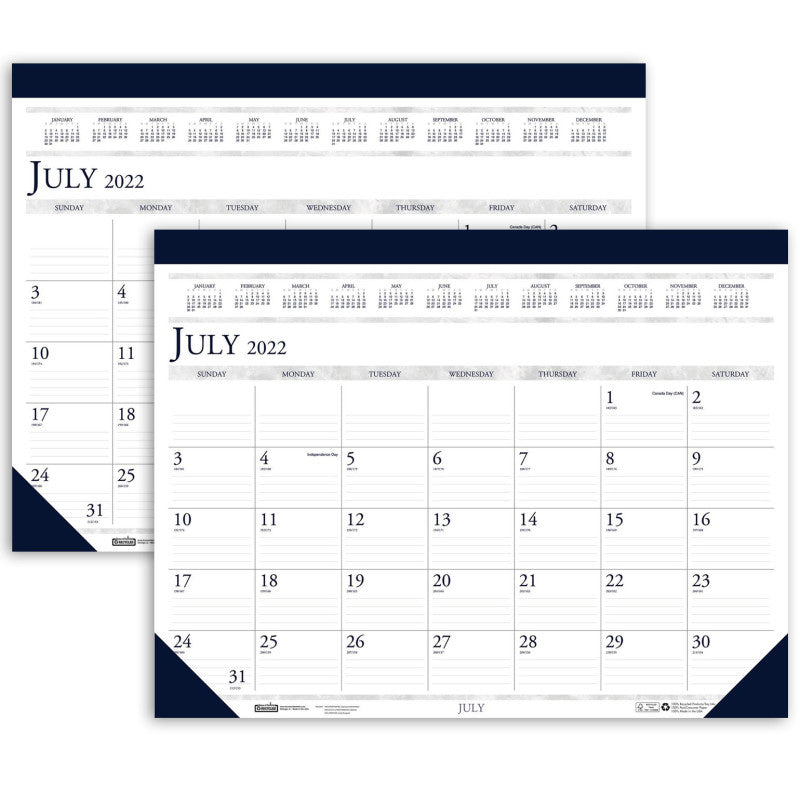 HOUSE OF DOOLITTLE - Academic Desk Pad, 18 1/2" x 13", Pack of 2