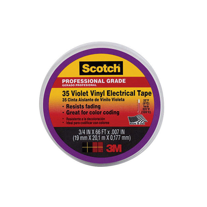 SCOTCH - Scotch 3/4 in. W X 66 ft. L Violet Vinyl Electrical Tape - Case of 5