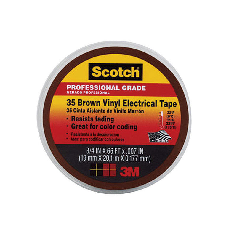 SCOTCH - Scotch 3/4 in. W X 66 ft. L Brown Vinyl Electrical Tape - Case of 5