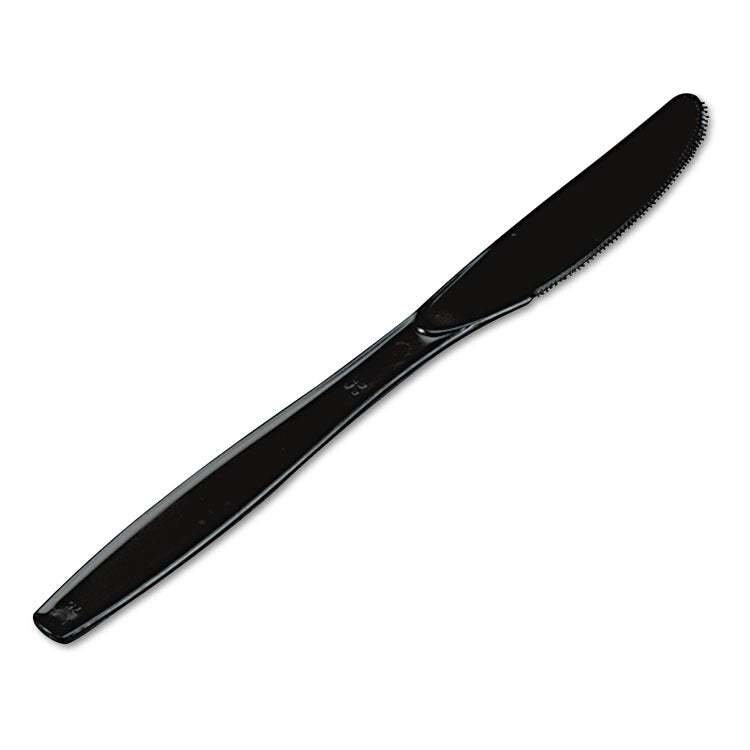 Dixie - Plastic Cutlery, Heavyweight Knives, Black, 1,000/Carton