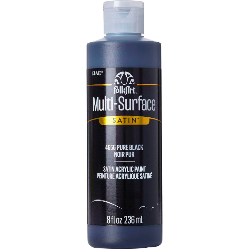 Acrylic Paint Multi-Surface Satin, 8oz., Pure Black
