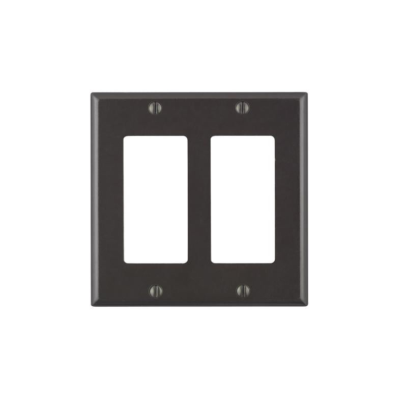 LEVITON - Leviton Brown 2 gang Thermoset Plastic Decorator Wall Plate 1 pk - Case of 5