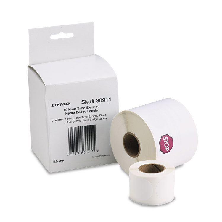 DYMO - Visitor Management Time-Expiring Name Badges, Adhesive, 2.25" x 4", 250/Box