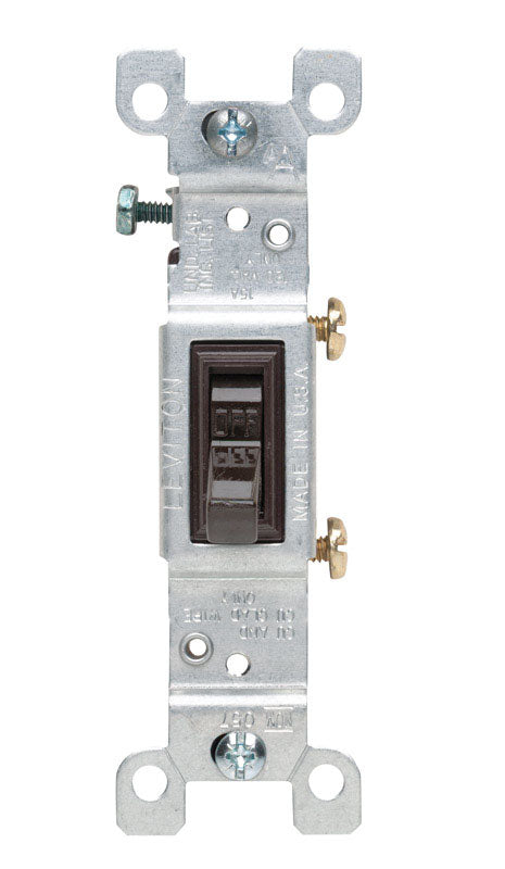 COOPER WIRING - Leviton 15 amps Single Pole Toggle AC Quiet Switch Brown 1 pk [01451-02S]