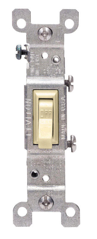 COOPER WIRING - Leviton 15 amps Single Pole Toggle AC Quiet Switch Ivory 1 pk [01451-2IS]