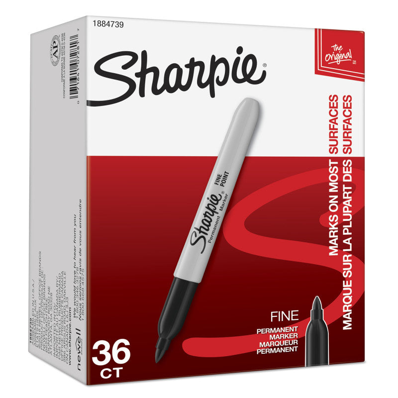 SHARPIE - Permanent Markers, Fine Point, Black, 36 Count (SAN1884739)