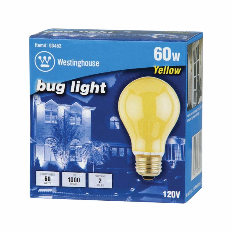 WESTINGHOUSE - Westinghouse 60 W A19 A-Line Incandescent Bulb E26 (Medium) Yellow 2 pk