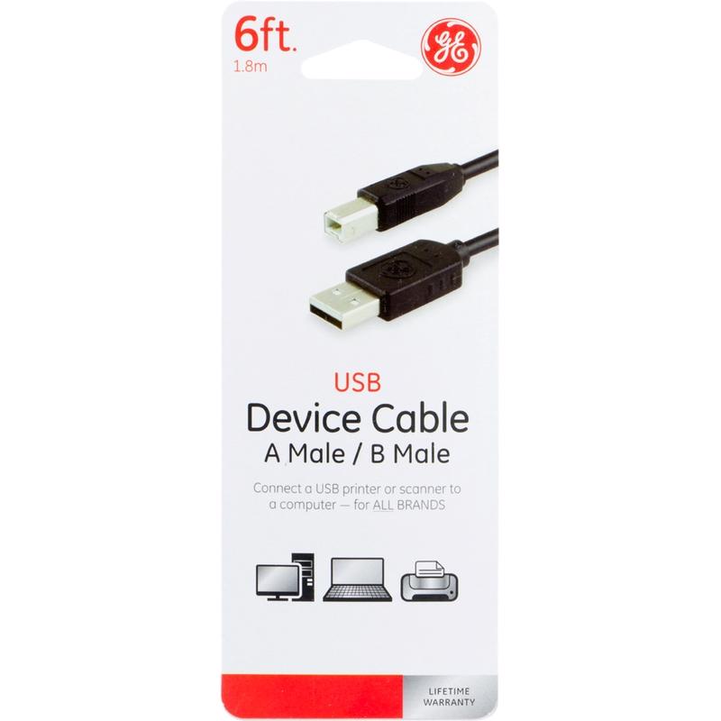 GE - GE 6 ft. L USB Device Cable